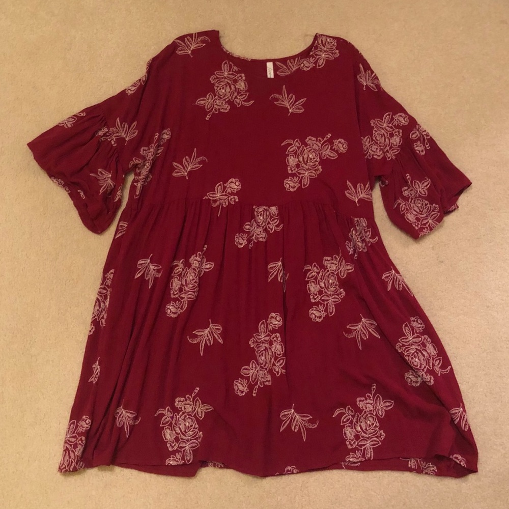 Red flowy dress
